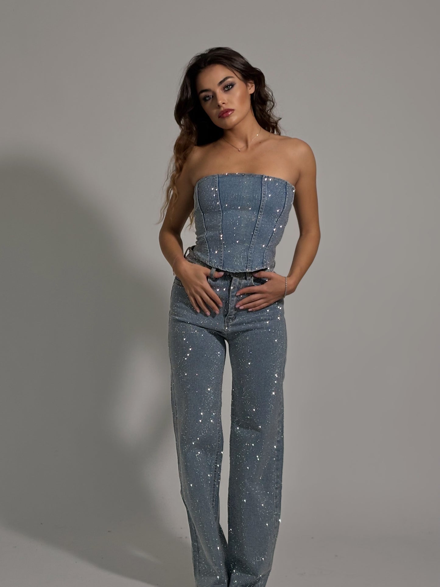 Дънки с камъни Glam