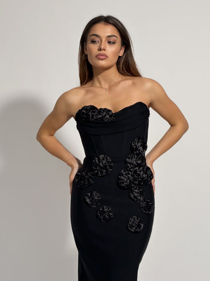 Бандажна рокля Emily с рози