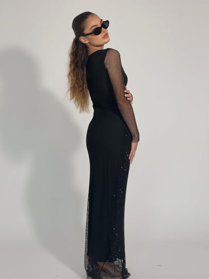 Рокля Beatrisa от мрежа с блясък