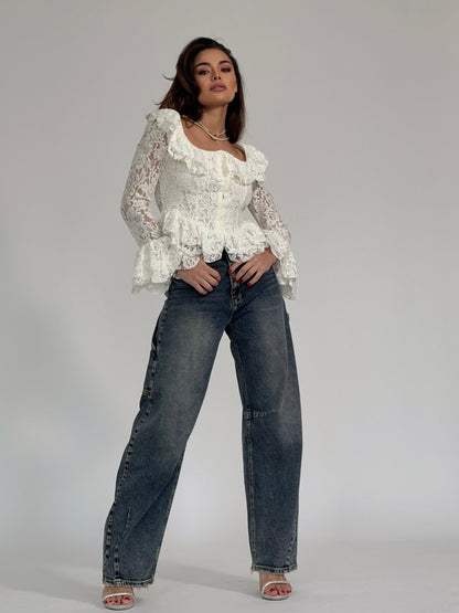 Дантелена блуза корсет Leyla