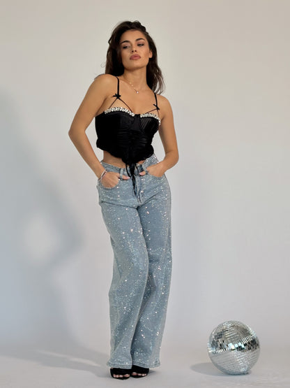 Сатенен корсет Palomita с камъни