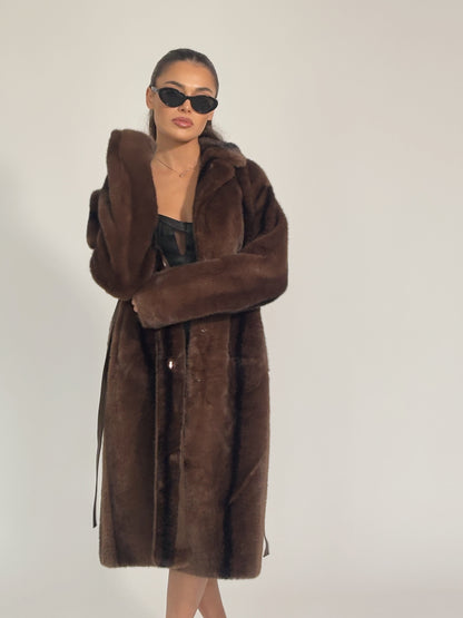 Палто от косъм Cruelly с колан