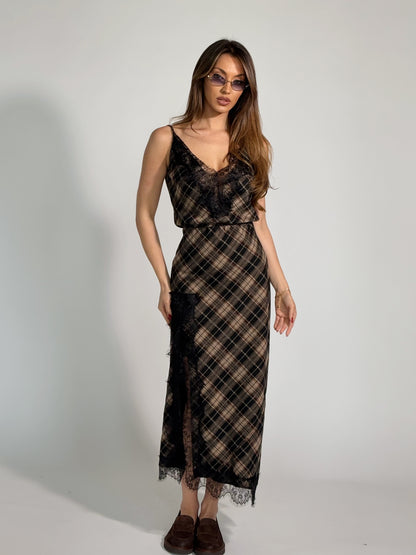 Кариран комплект Vellisa с цепка и дантела