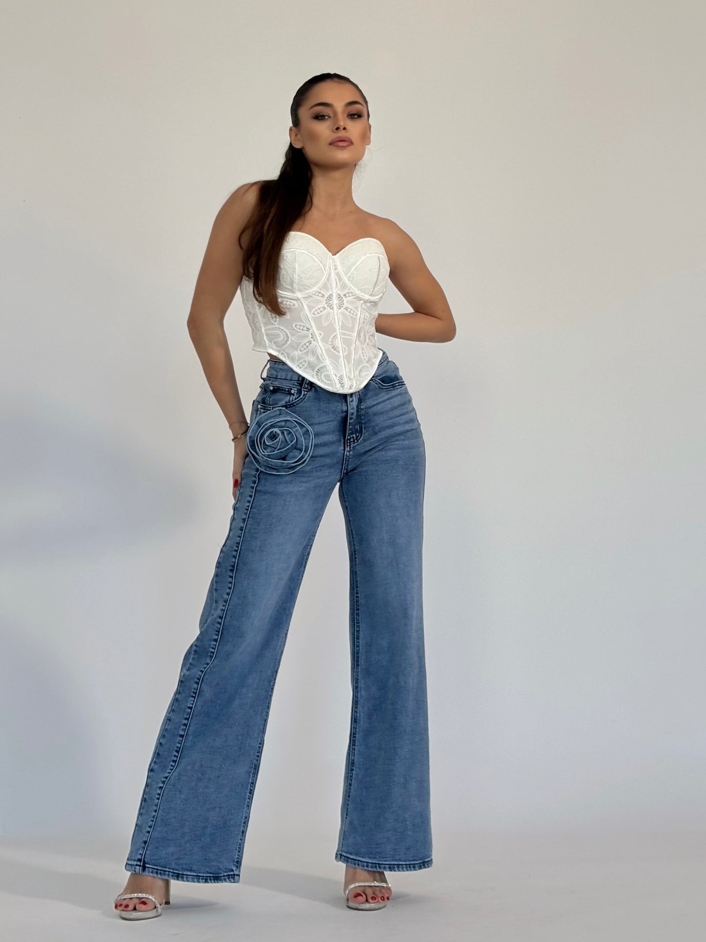 Blugi cu trandafir Rose