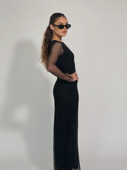 Рокля Beatrisa от мрежа с блясък