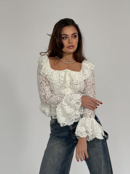 Дантелена блуза корсет Leyla