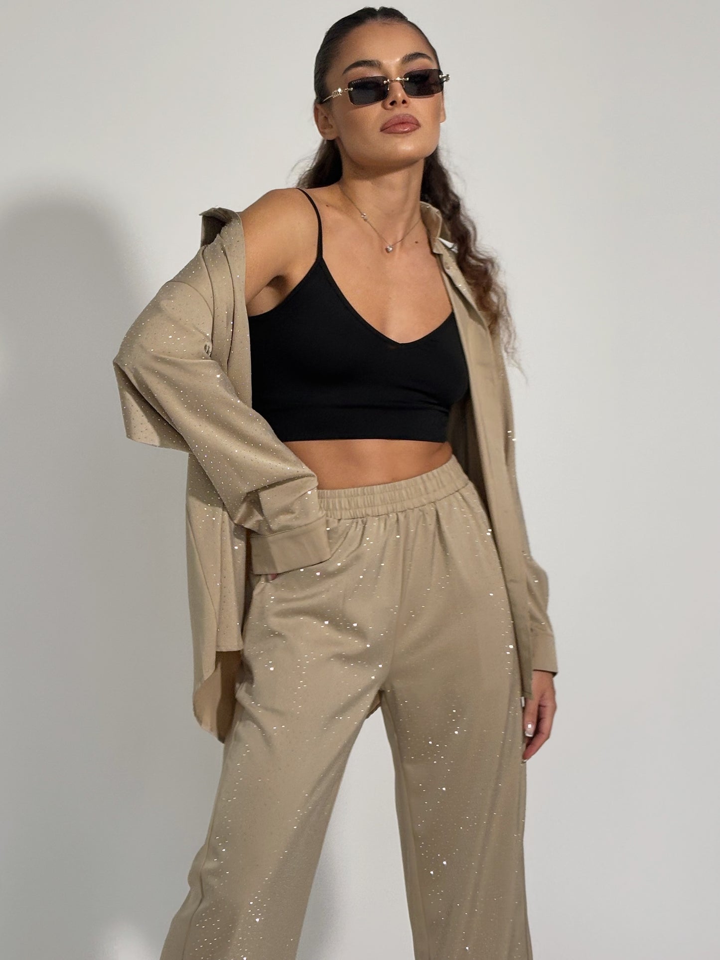 Сатенен комплект Ohara с камъни