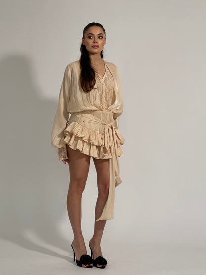 Сатенена рокля Flame с панталонки