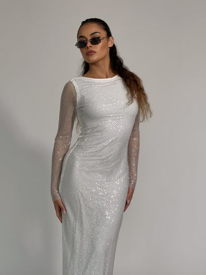 Рокля Beatrisa от мрежа с блясък