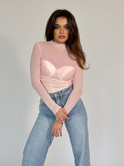 Боди Extravaganza с тюл и сатен