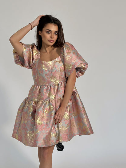 Glamour dress with gold effect