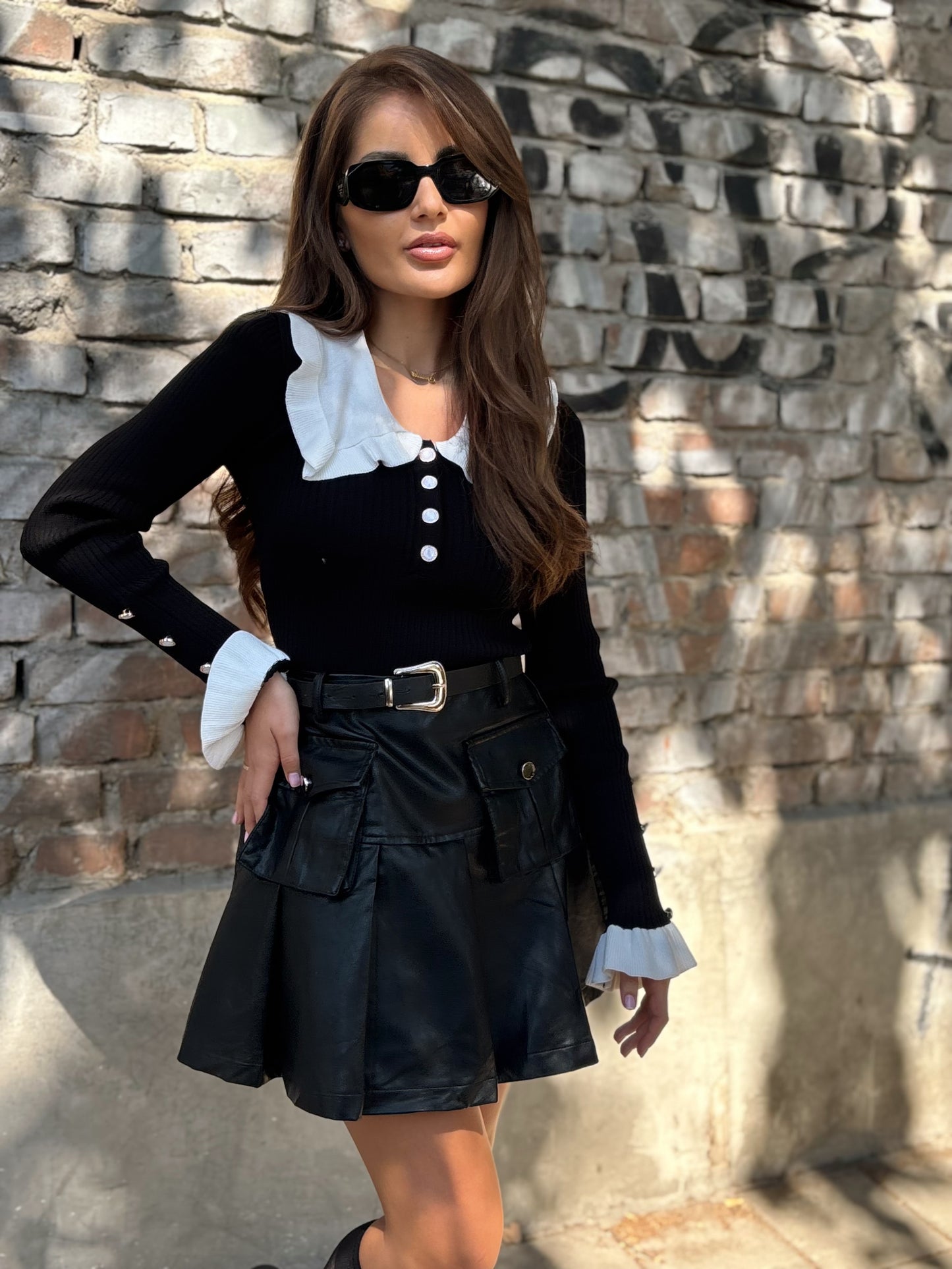 Кожена пола Lady с колан