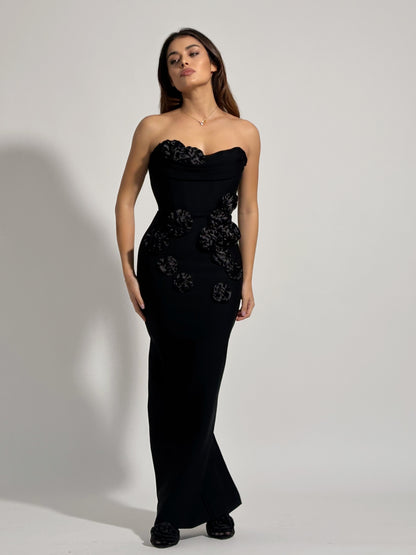 Бандажна рокля Emily с рози