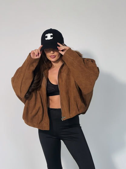 Велурено яке Romanita с пух