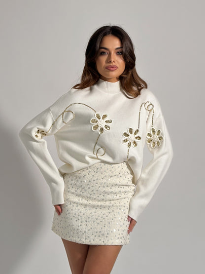 Блуза Viona с цветя от пайети