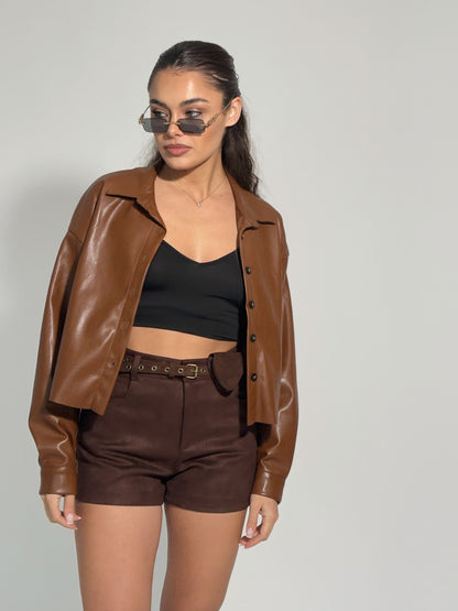 Кожено яке тип риза Violi