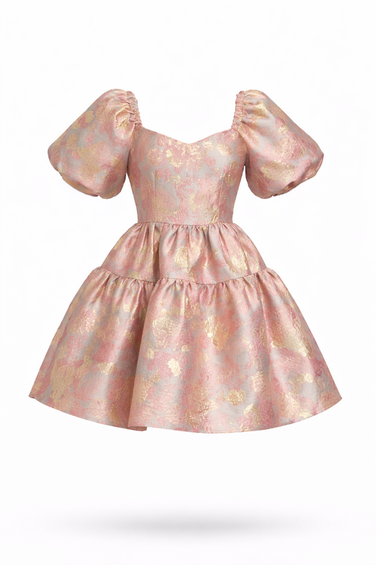 Glamour dress with gold effect