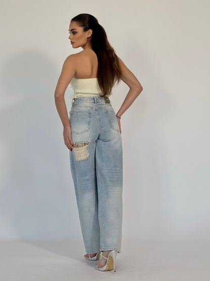 Дънки Vola с дантела