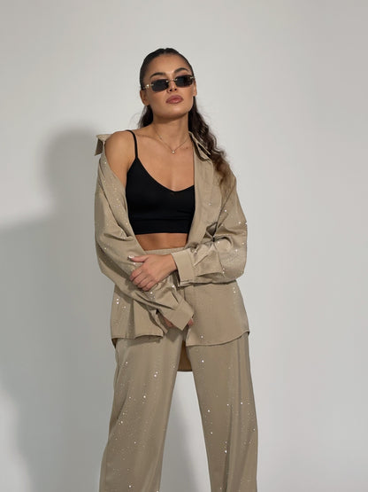 Сатенен комплект Ohara с камъни