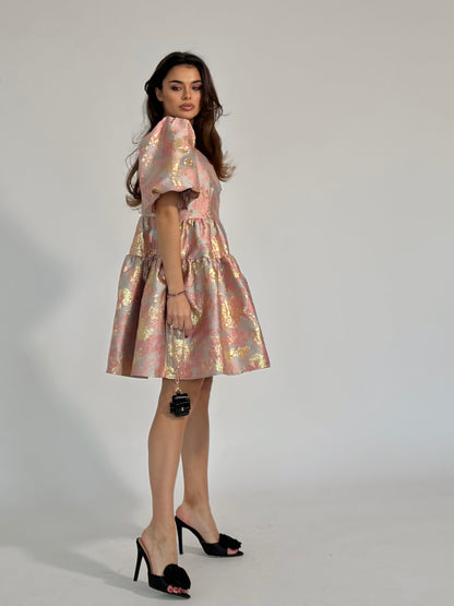 Glamour dress with gold effect