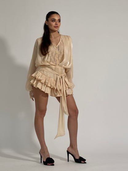 Сатенена рокля Flame с панталонки