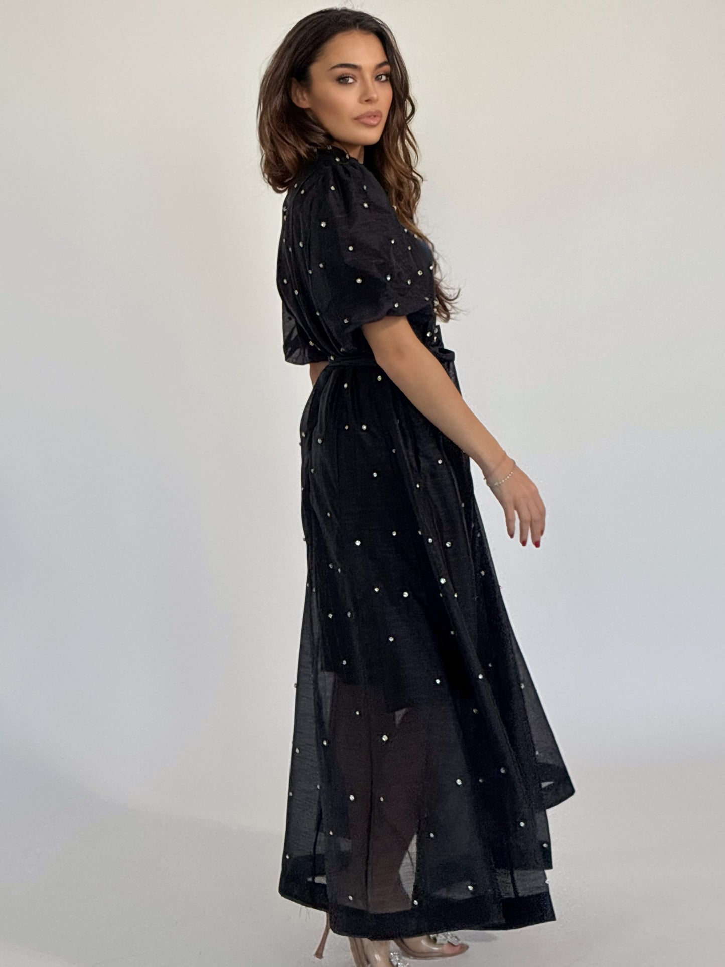 Rochie Carmen cu pietre