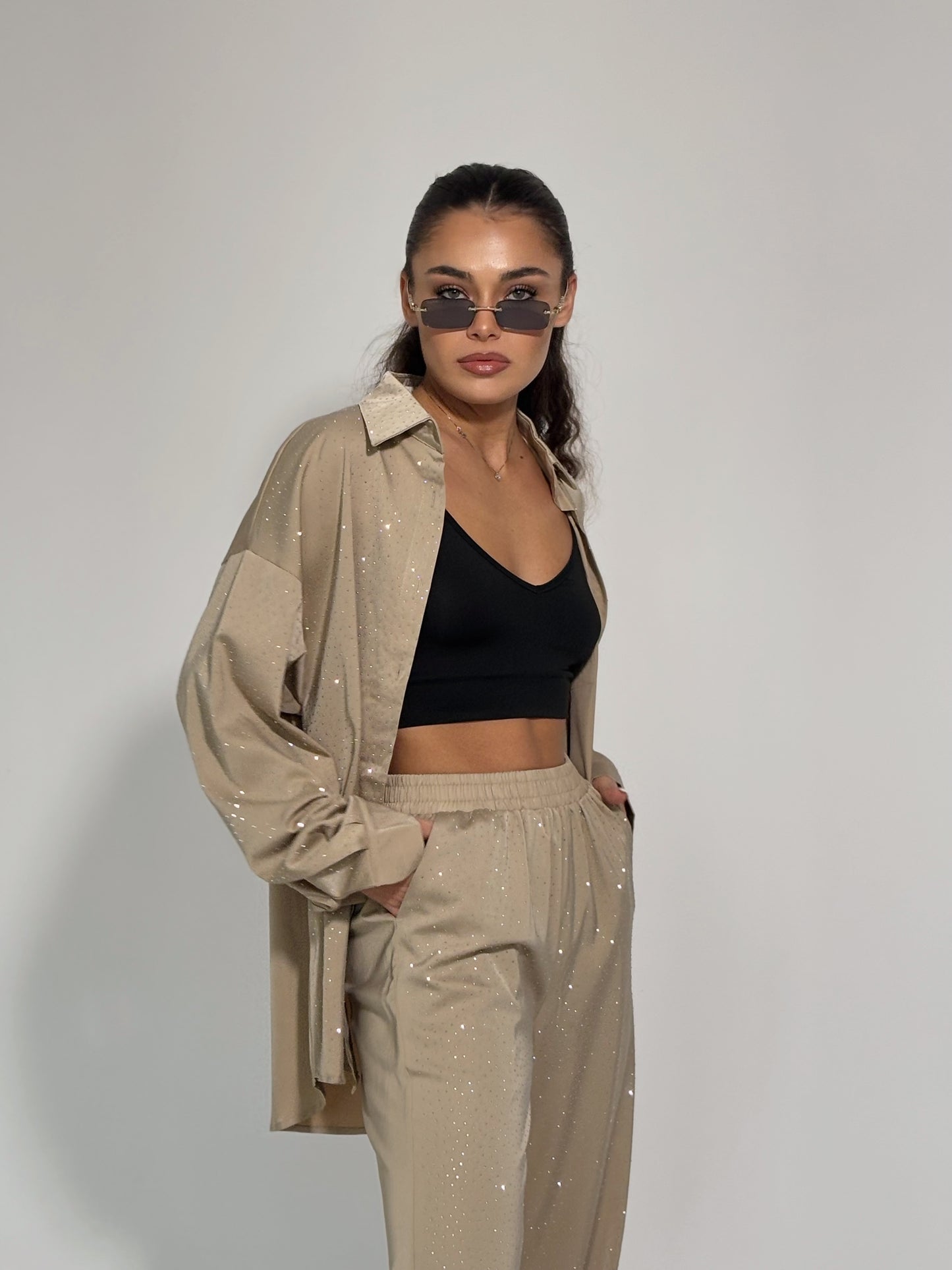 Сатенен комплект Ohara с камъни