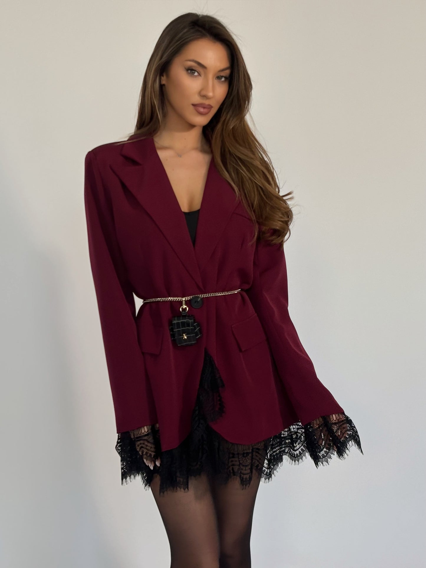 Дълъг блейзър Bellisa с дантела