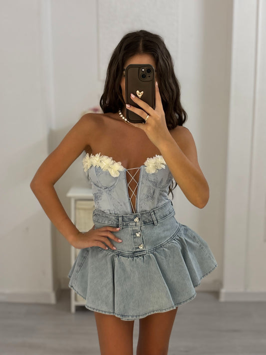 Marilyn corset with lace and lace