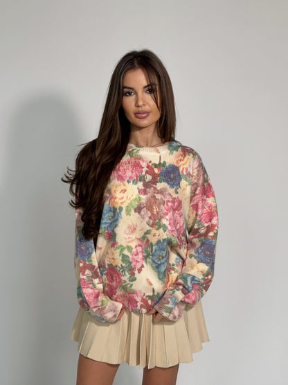 Кашмирена блуза на цветя Jardina