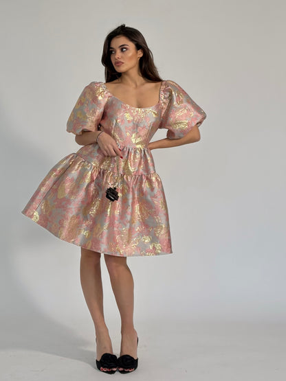 Glamour dress with gold effect