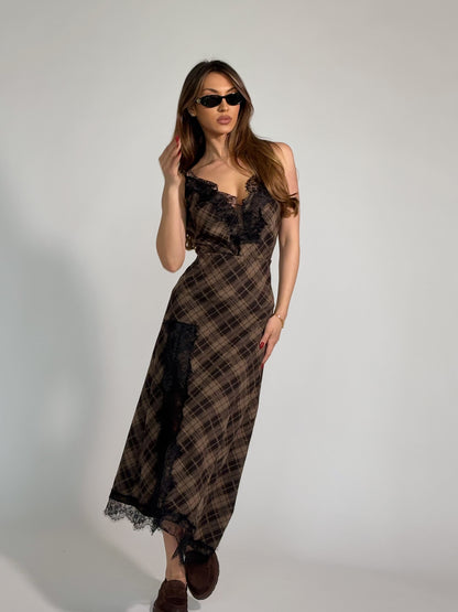 Кариран комплект Vellisa с цепка и дантела