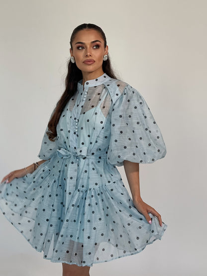 Къса рокля на точки Polka