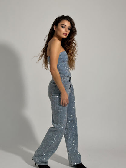 Дънки с камъни Glam