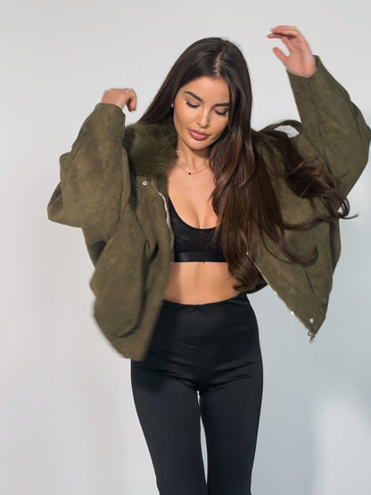 Велурено яке Romanita с пух