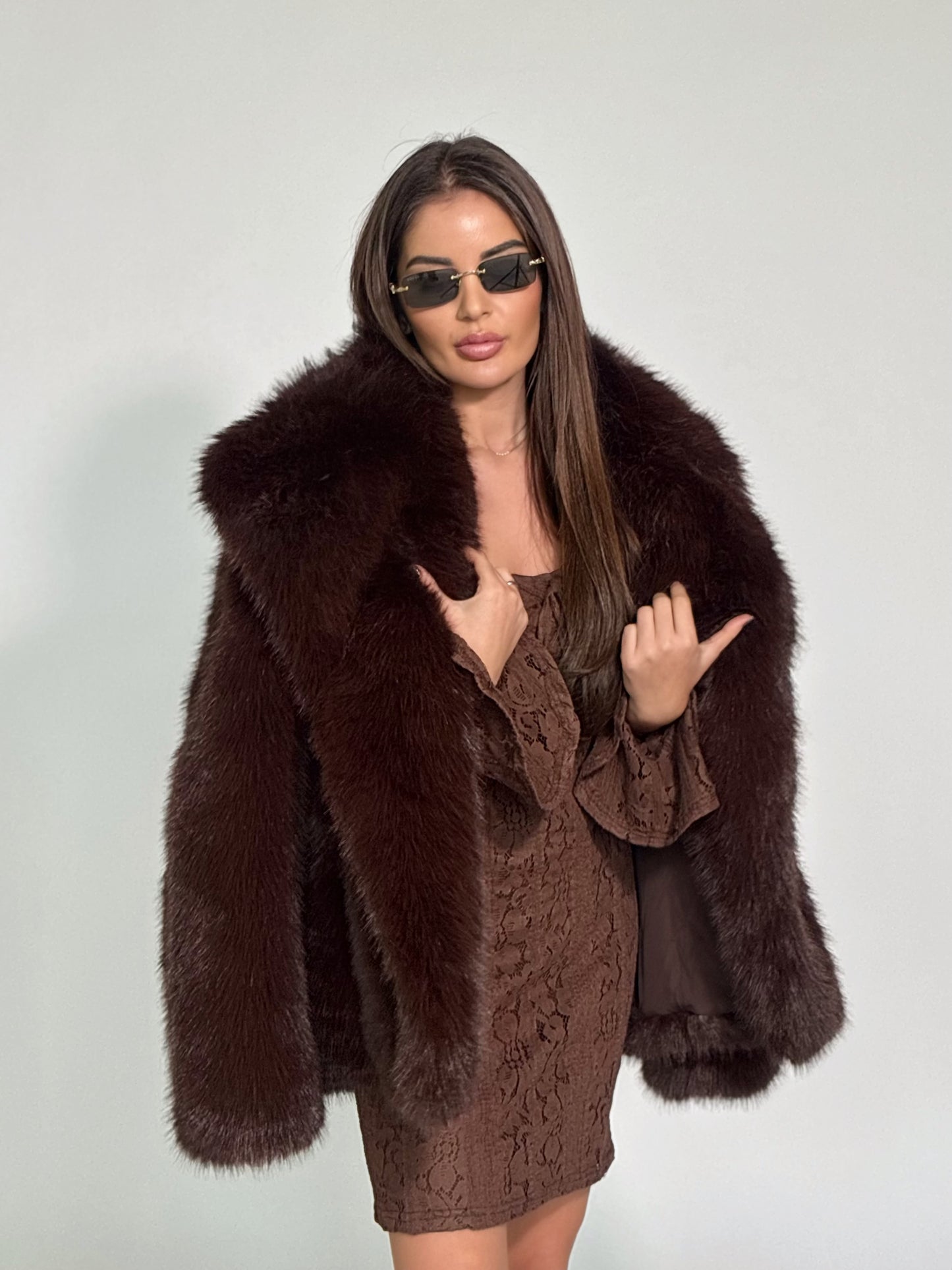 Палто с косъм Veronik