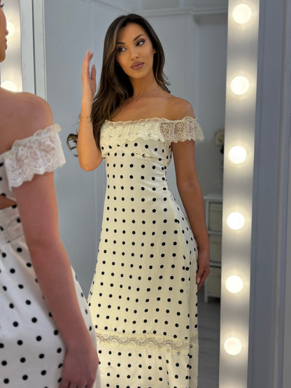 Toska polka dot satin dress