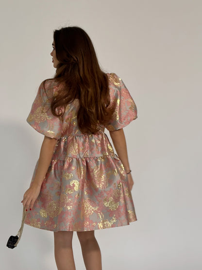 Glamour dress with gold effect