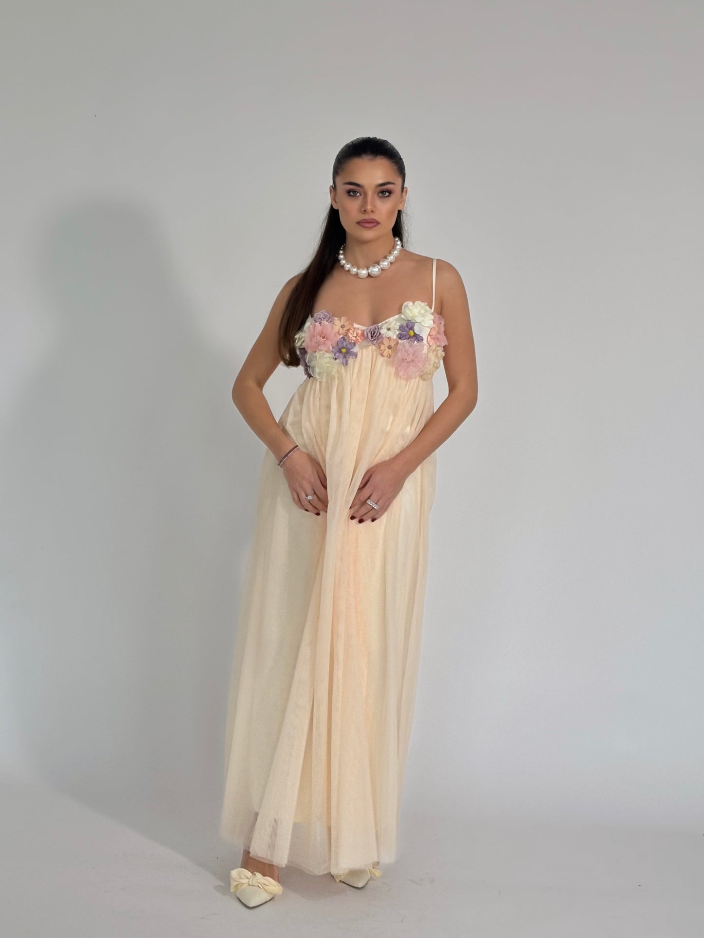 Rochie Vella din tul cu flori