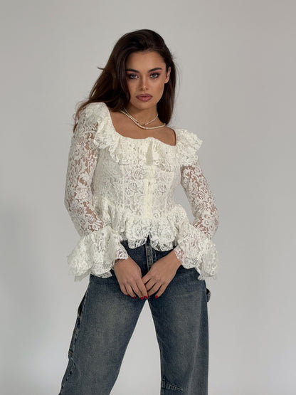 Дантелена блуза корсет Leyla