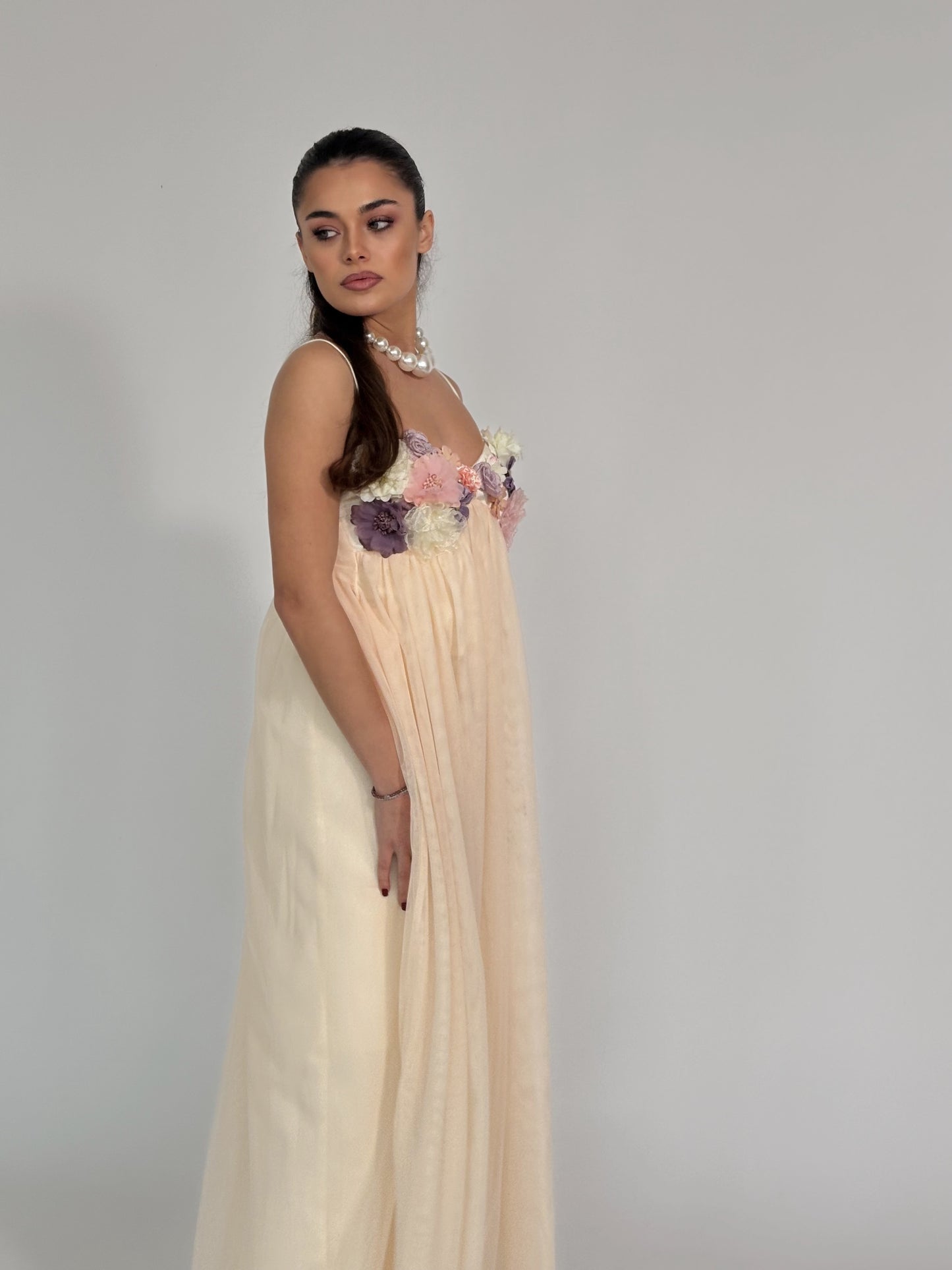 Rochie Vella din tul cu flori