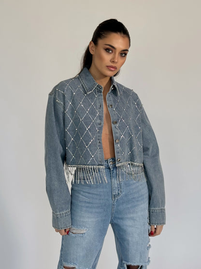 Дънково яке Believe с камъни