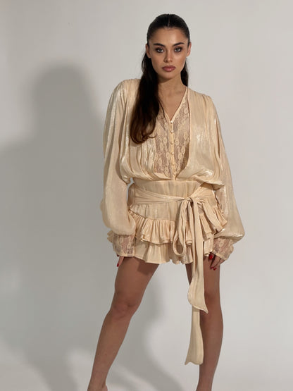 Сатенена рокля Flame с панталонки