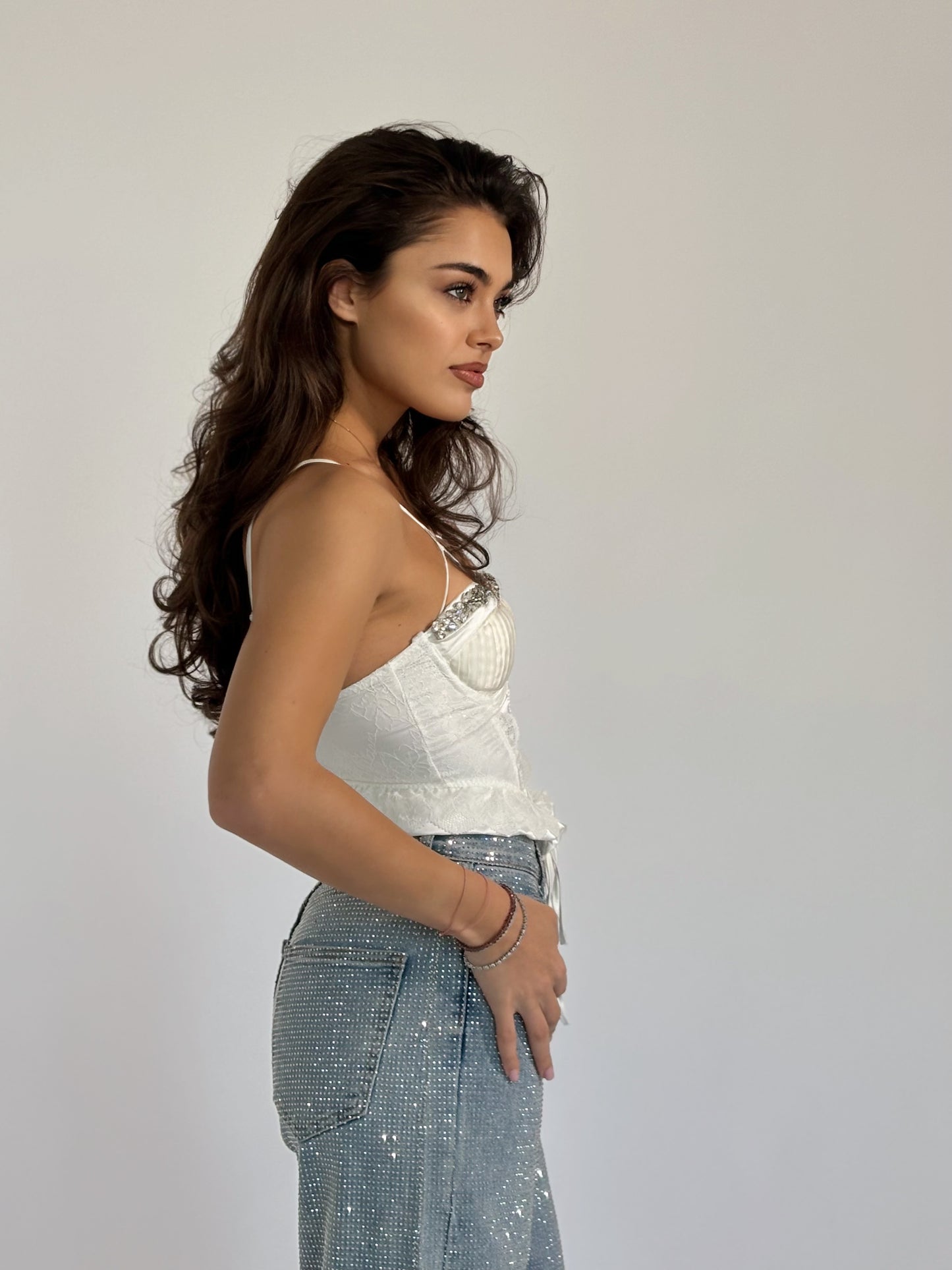 Сатенен корсет Palomita с камъни