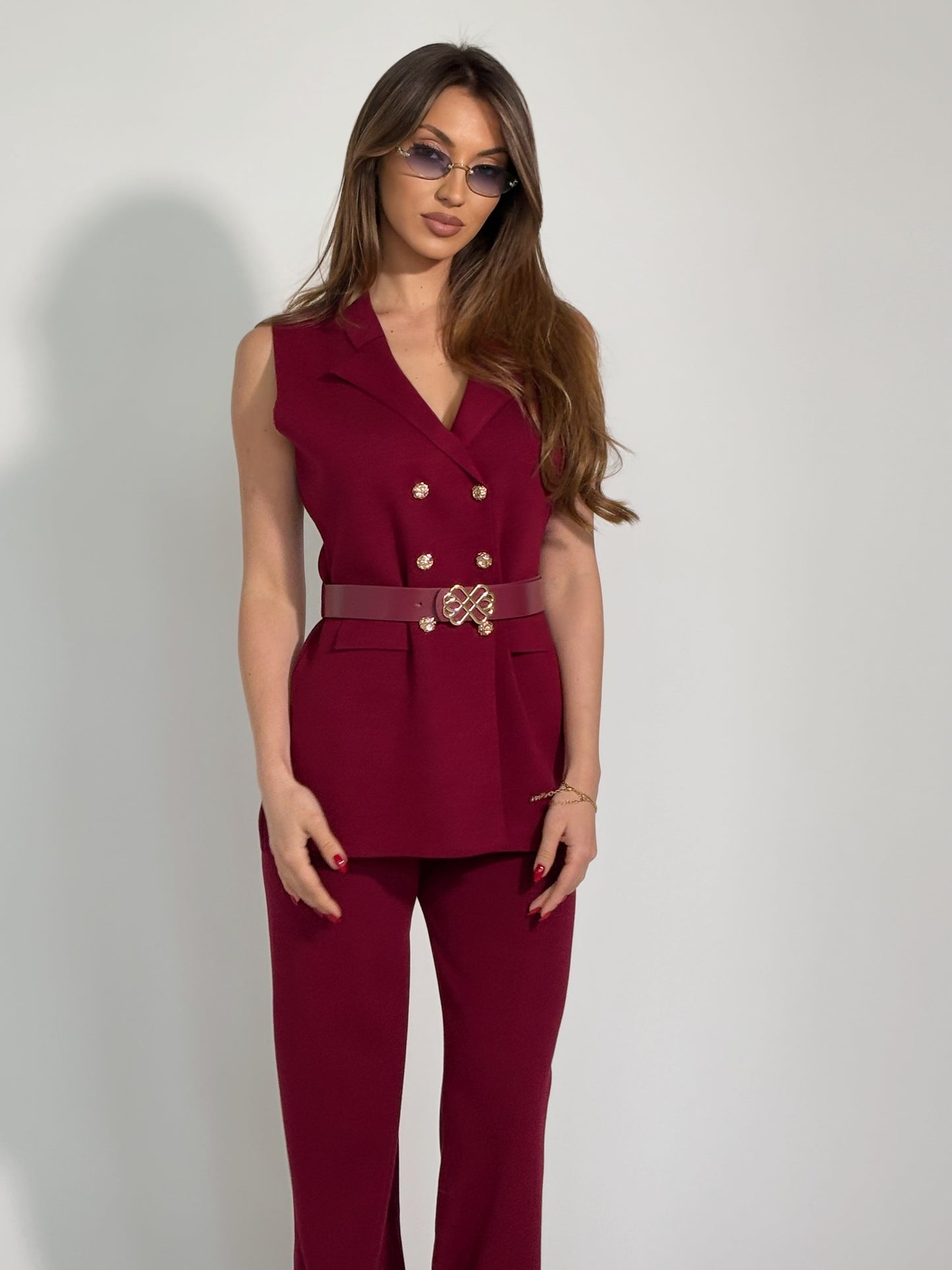 Комплект Radena от фино плетиво с колан