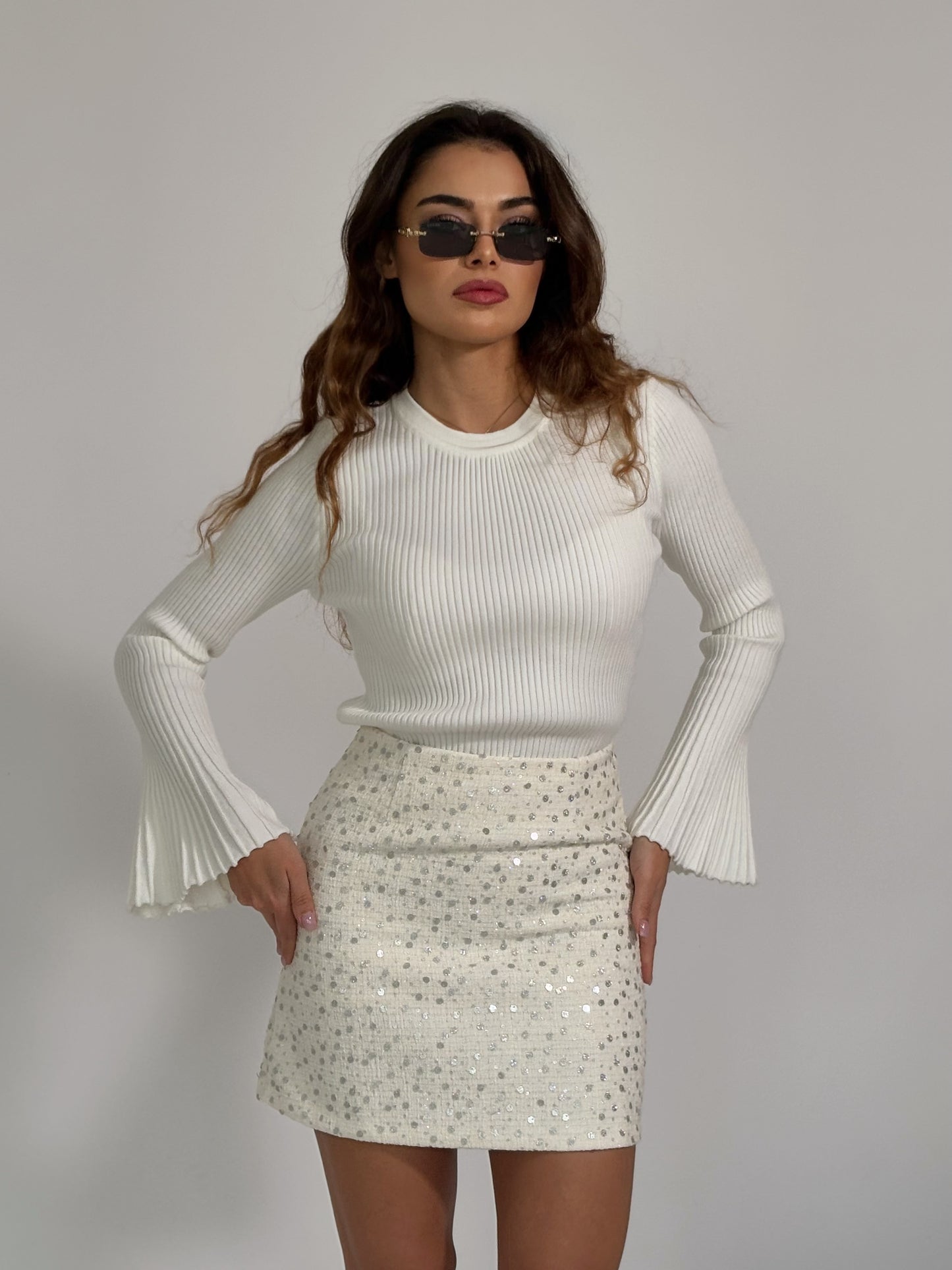 Пола букле Vanillina с пайети