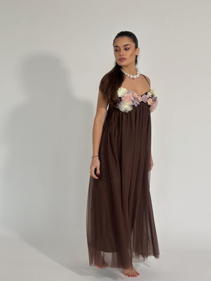 Rochie Vella din tul cu flori