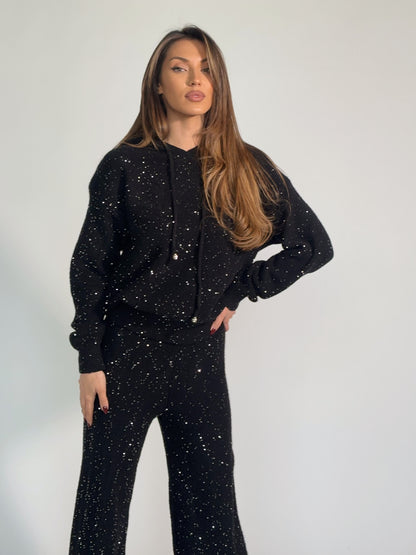 Комплект Shining от плътно плетиво с качулка