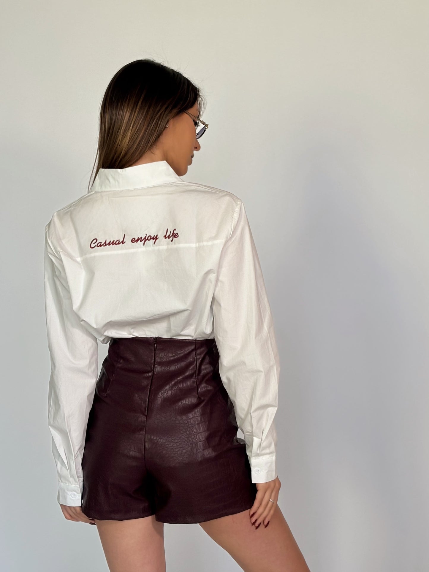 Кожена пола-панталон Dora с цепка