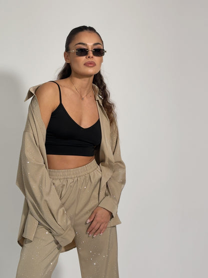 Сатенен комплект Ohara с камъни